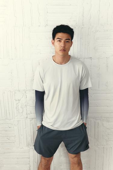 Zara 基本款二合一訓練短褲 - 藍色 / 灰色