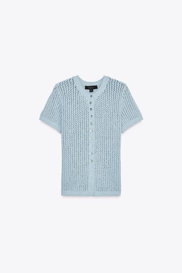 포인텔 니트 탑 - Zara 라이트 블루