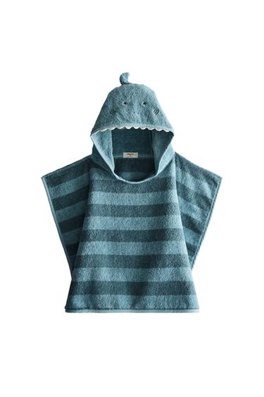 KIDS’ SHARK BEACH PONCHO - Blue by Zara