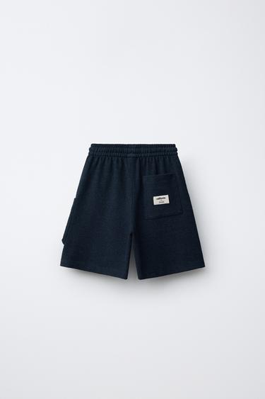 TERRY-EFFECT BERMUDA SHORTS - Navy blue by Zara - Image 1