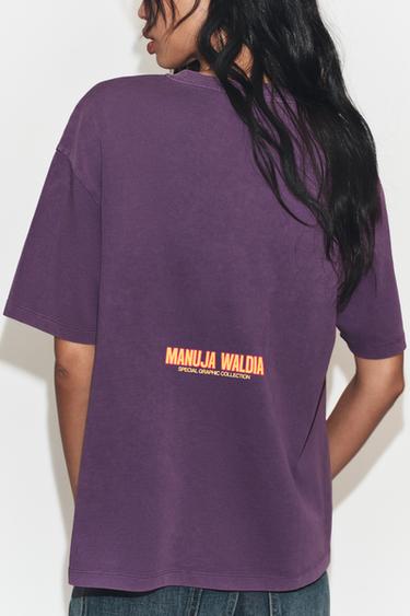 FADED PRINT T-SHIRT MANUJA WALDIA - Lilac by Zara - Image 2