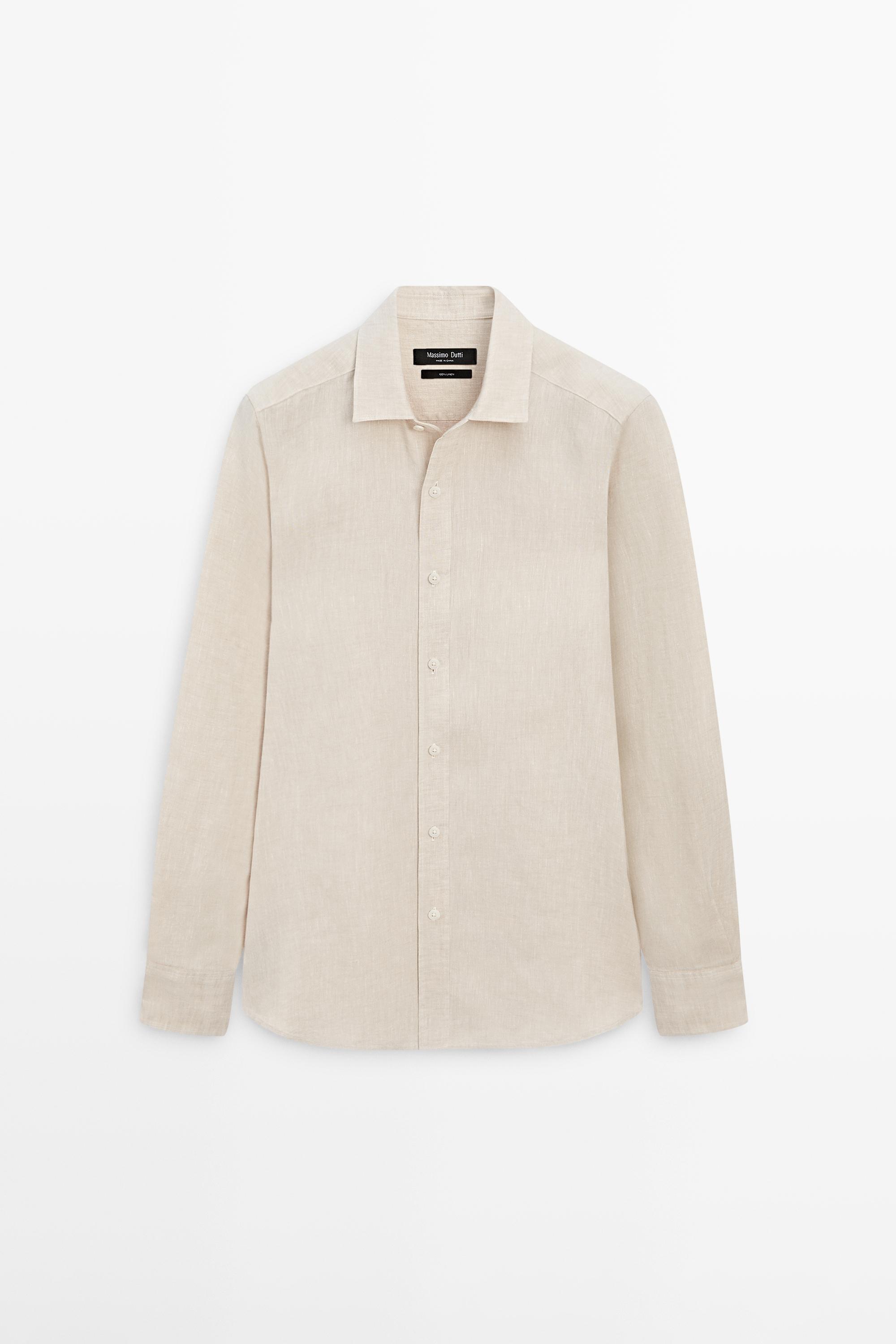 Chemise regular fit délavée 100 % lin