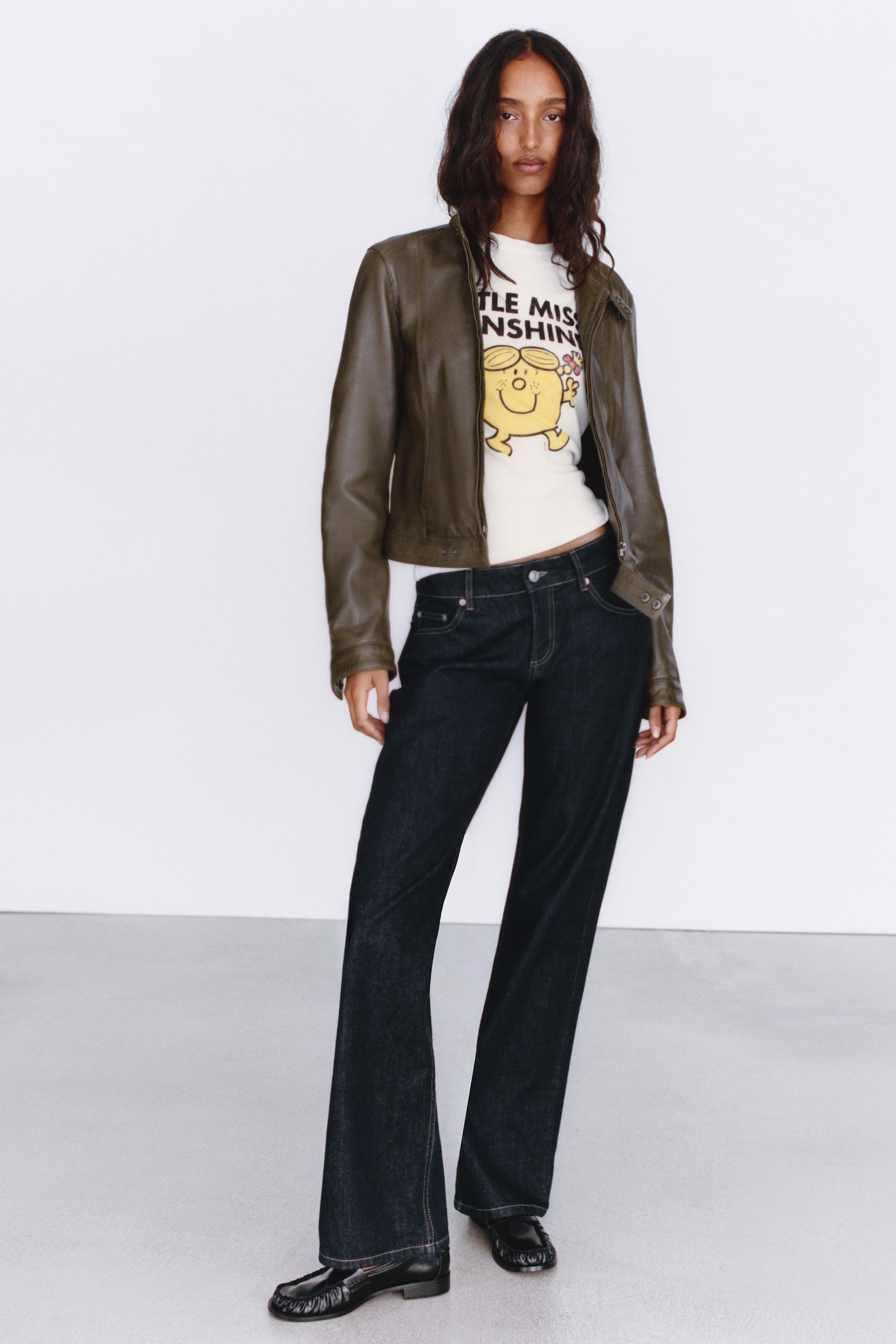 TRF LOW-RISE WIDE LEG JEANS — Dark indigo