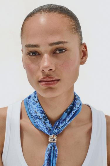 Zara COWBOY RING BANDANA - Blue - Image 0