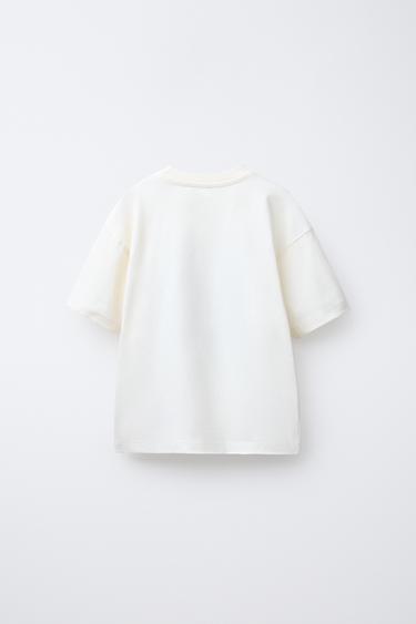 T-SHIRT WITH RAISED PRINT - White by Zara - Image 1
