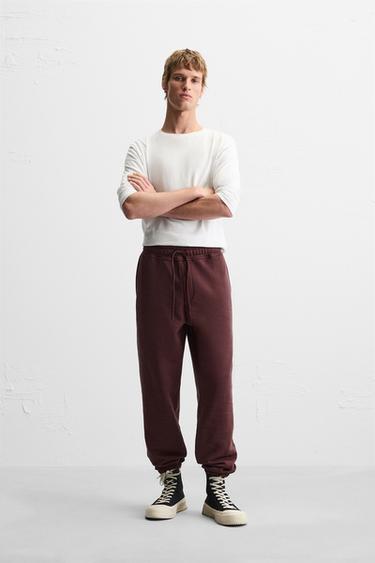 BASIC JOGGER TROUSERS - Burgundy by Zara - Image 0
