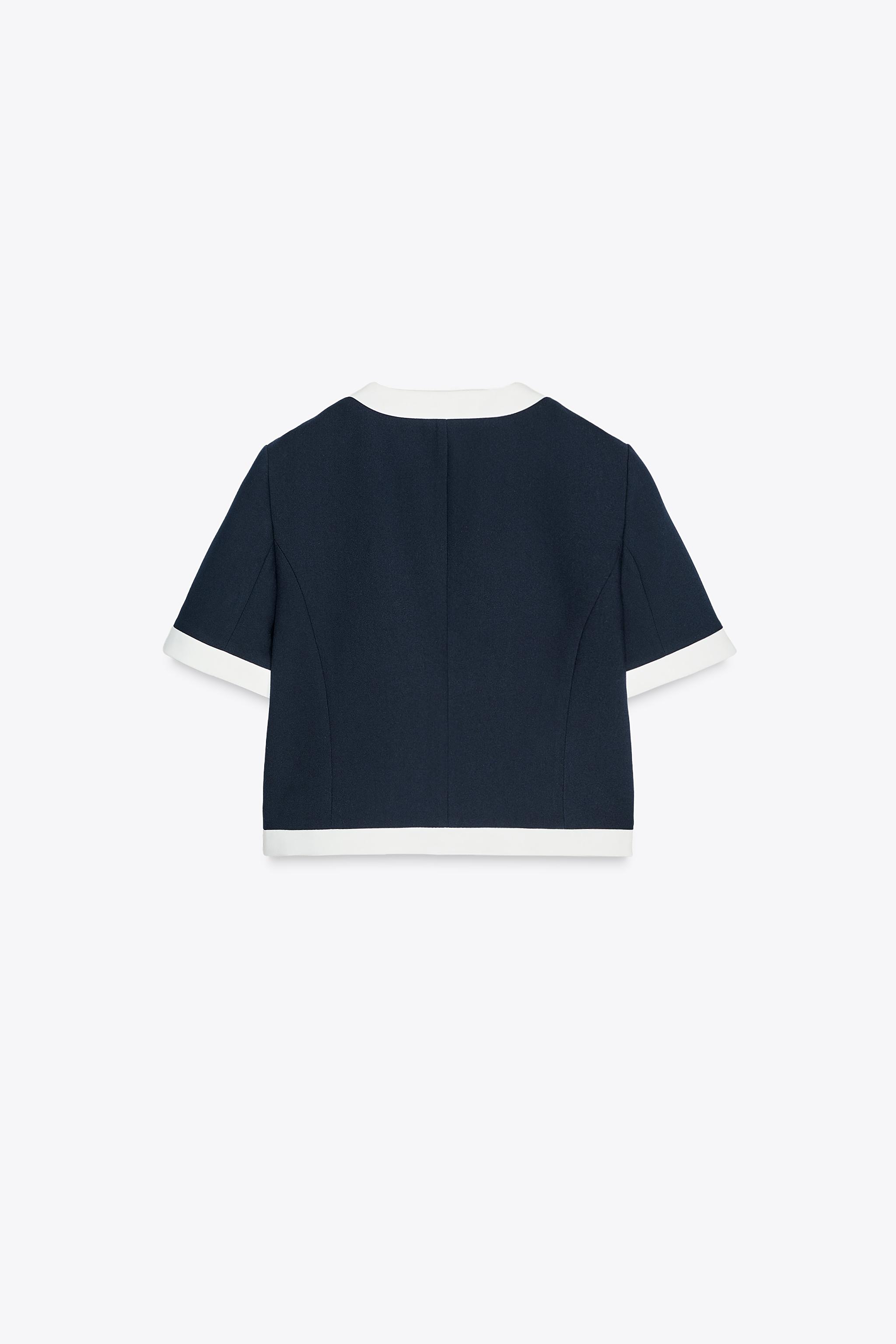 【ZARA】コントラストトリム入りショートスリーブブレザー 03597696401-e2.jpg?ts=