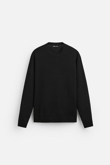 BASIC VISCOSE BLEND SWEATER - Black by Zara