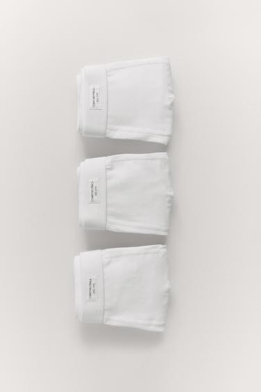 AGES 2-6 / THREE-PACK OF PLAIN BOXERS WITH LABEL - White by Zara
