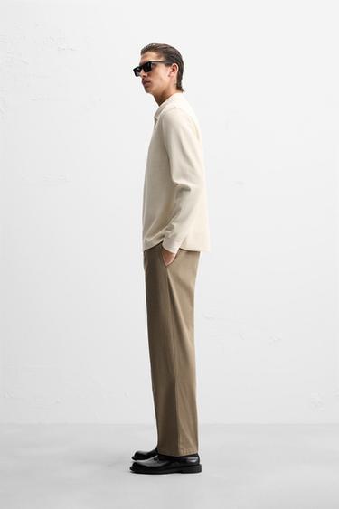 ZIP COLLAR POLO SHIRT - Oyster-white by Zara - Image 3