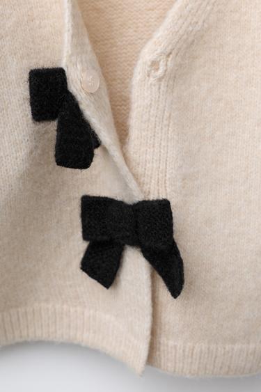 TIE CARDIGAN - Ecru by Zara - Image 2