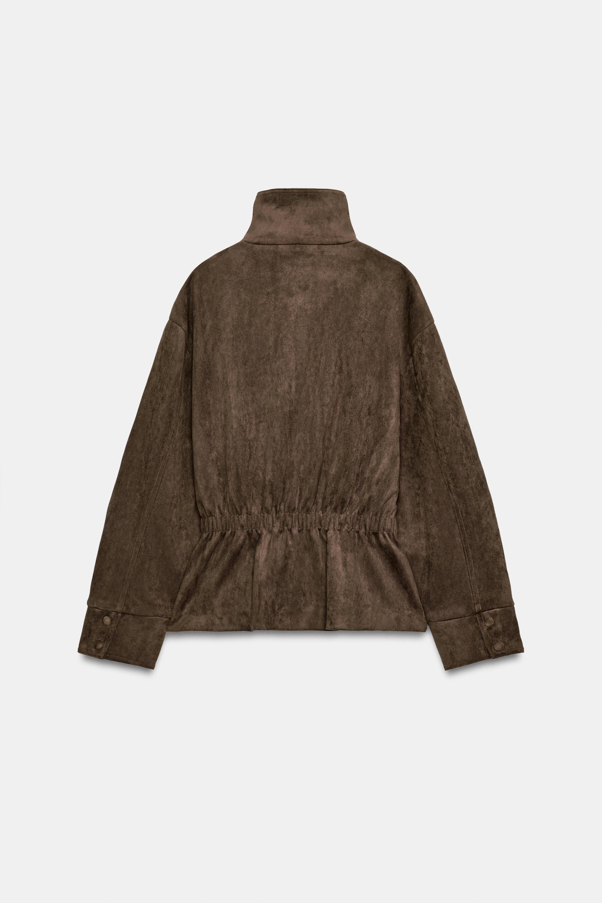 FAUX SUEDE BELTED JACKET
