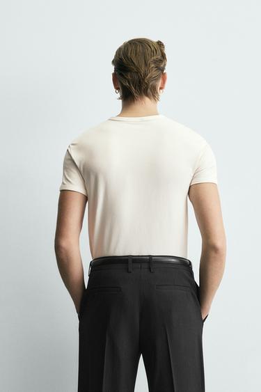 MUSCLE FIT T-SHIRT - Ecru by Zara - Image 2