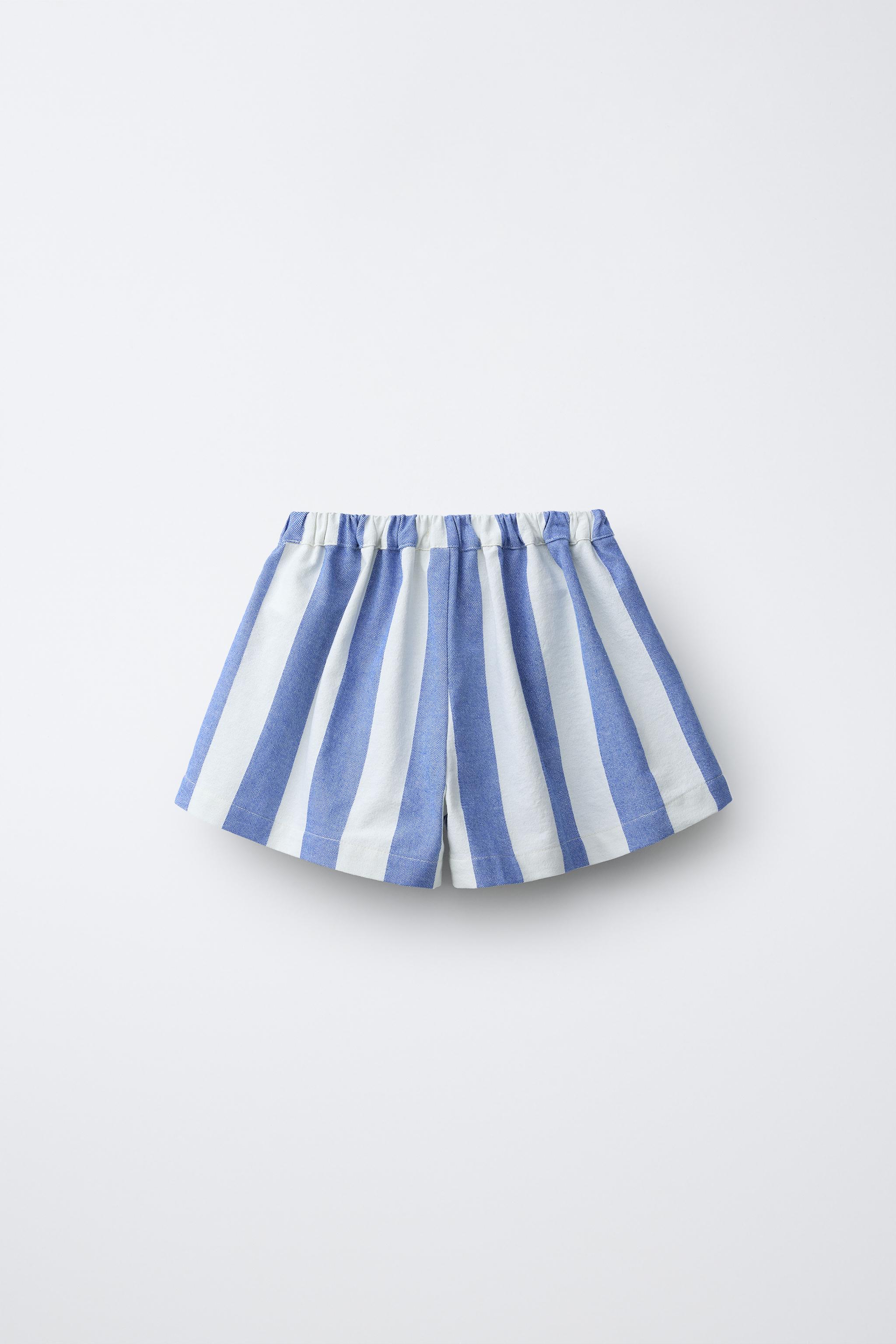CASA LAWA X ZARA KIDS STRIPED WIDE-LEG SHORTS