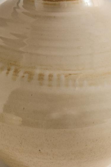 VASE GRÈS ÉMAILLÉ - Blanc cassé de Zara - Image 2