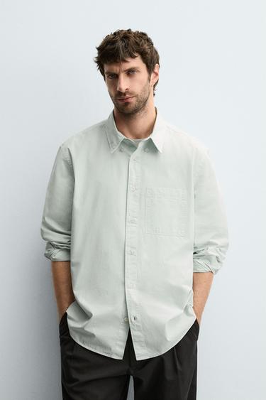 RELAXED FIT POPLIN SHIRT - Sky blue by Zara - Image 1