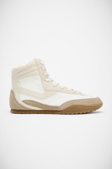 HIGH-TOP SNEAKERS - Ecru White by Zara