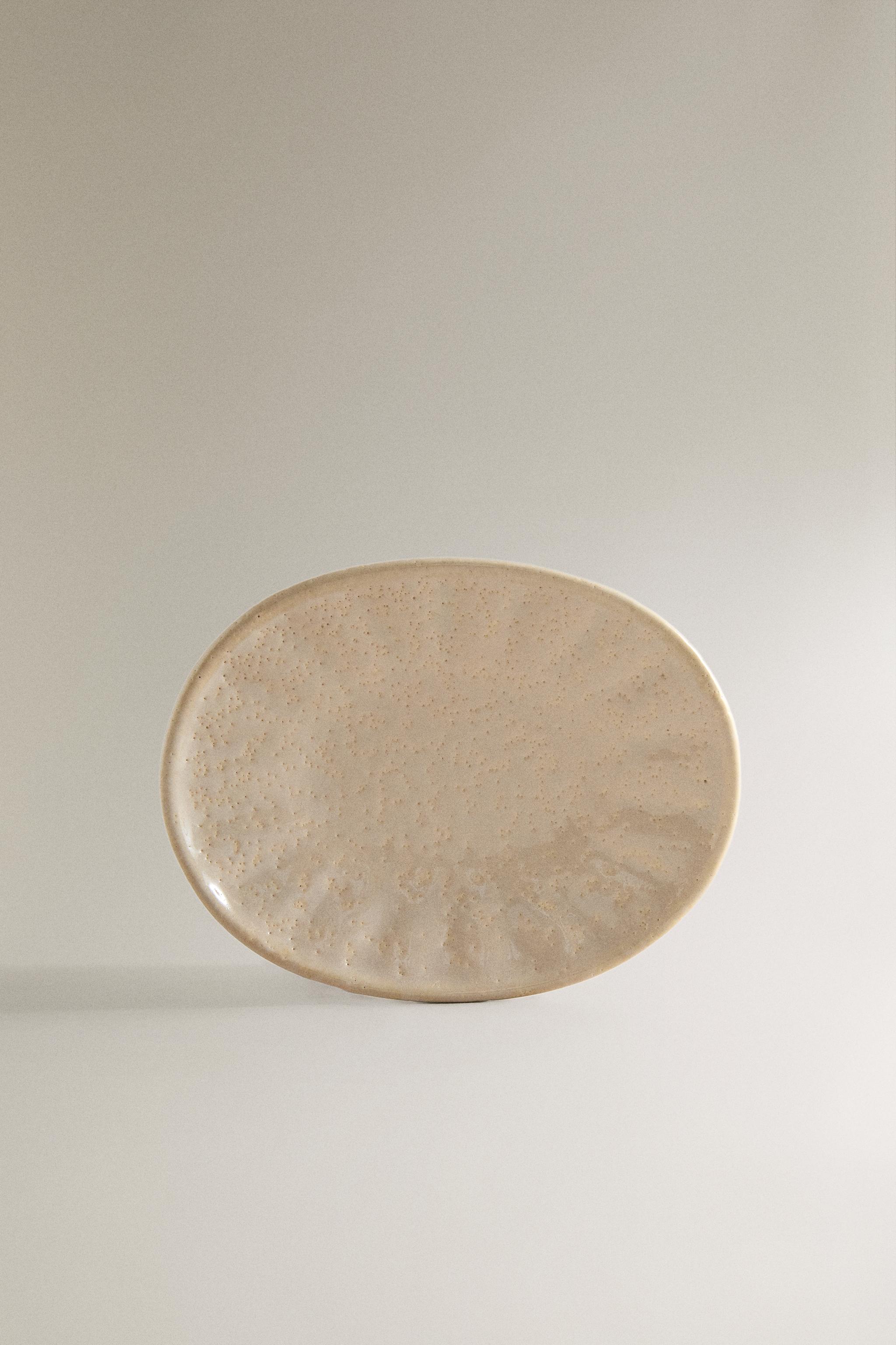 RUSTIC CERAMIC SOAP DISH — Beige