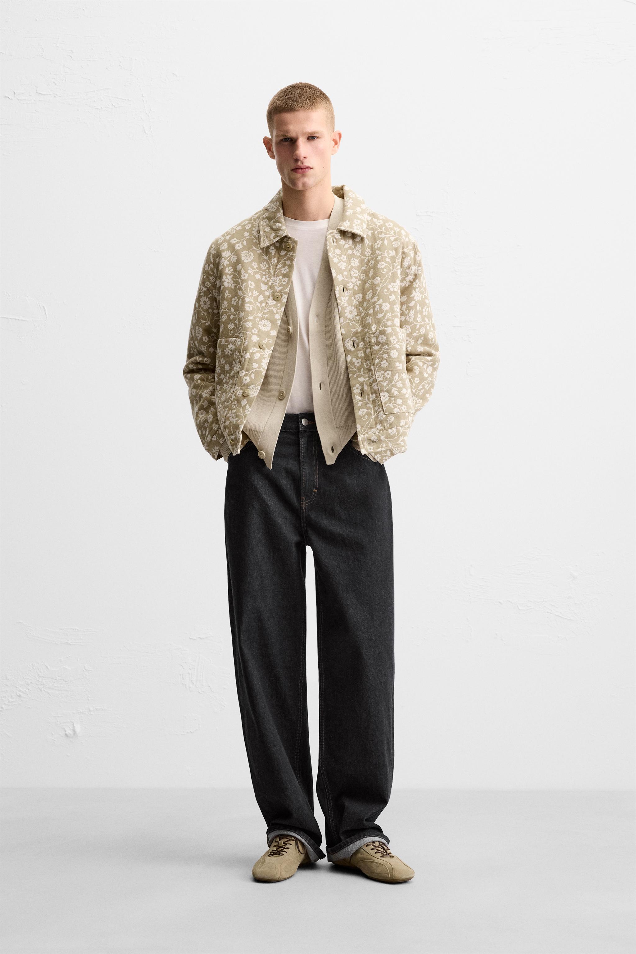 FLORAL JACQUARD JACKET - Ecru / Beige | ZARA Australia