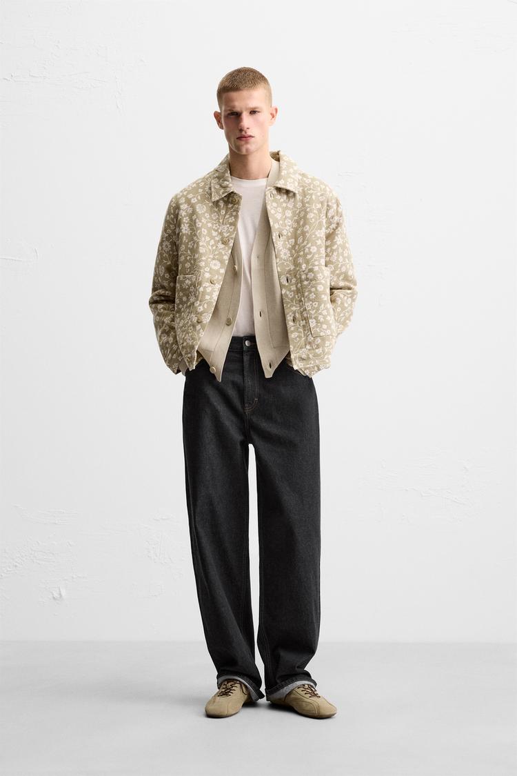 FLORAL JACQUARD JACKET Ecru Beige ZARA South Africa