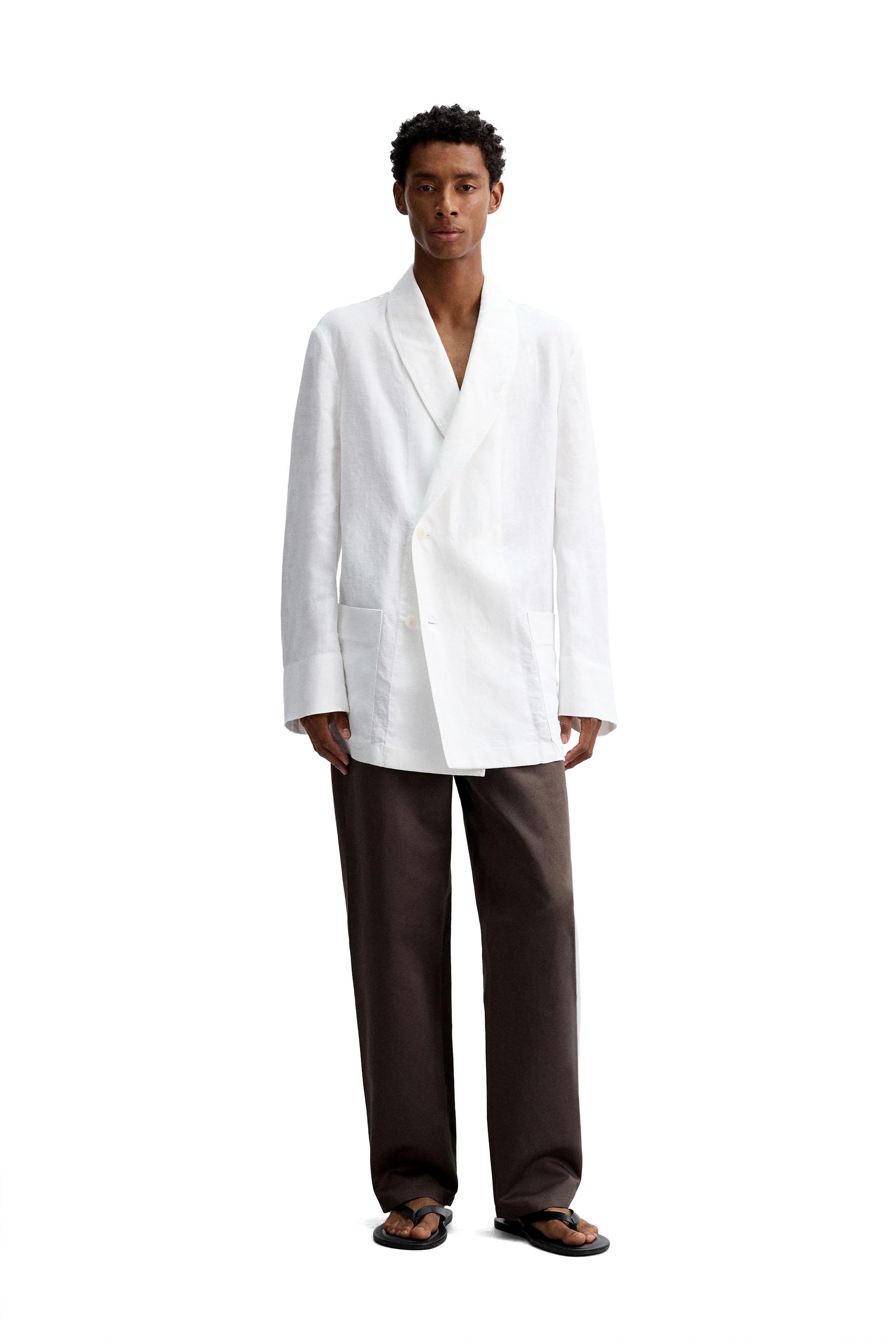 ZARA ダブルスーツダブルジャケット＋ワイドパンツ ネイビー