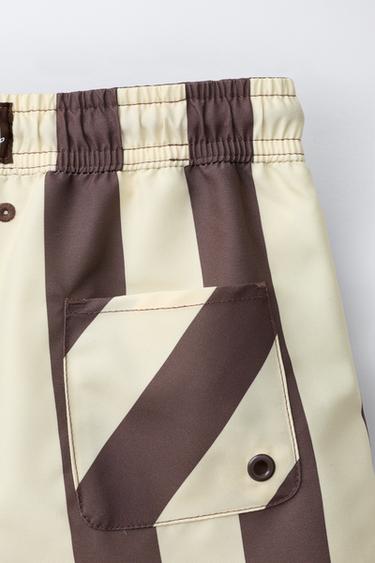 2-6 YEARS/ STRIPED SWIM SHORTS - Light brown by Zara - Image 3