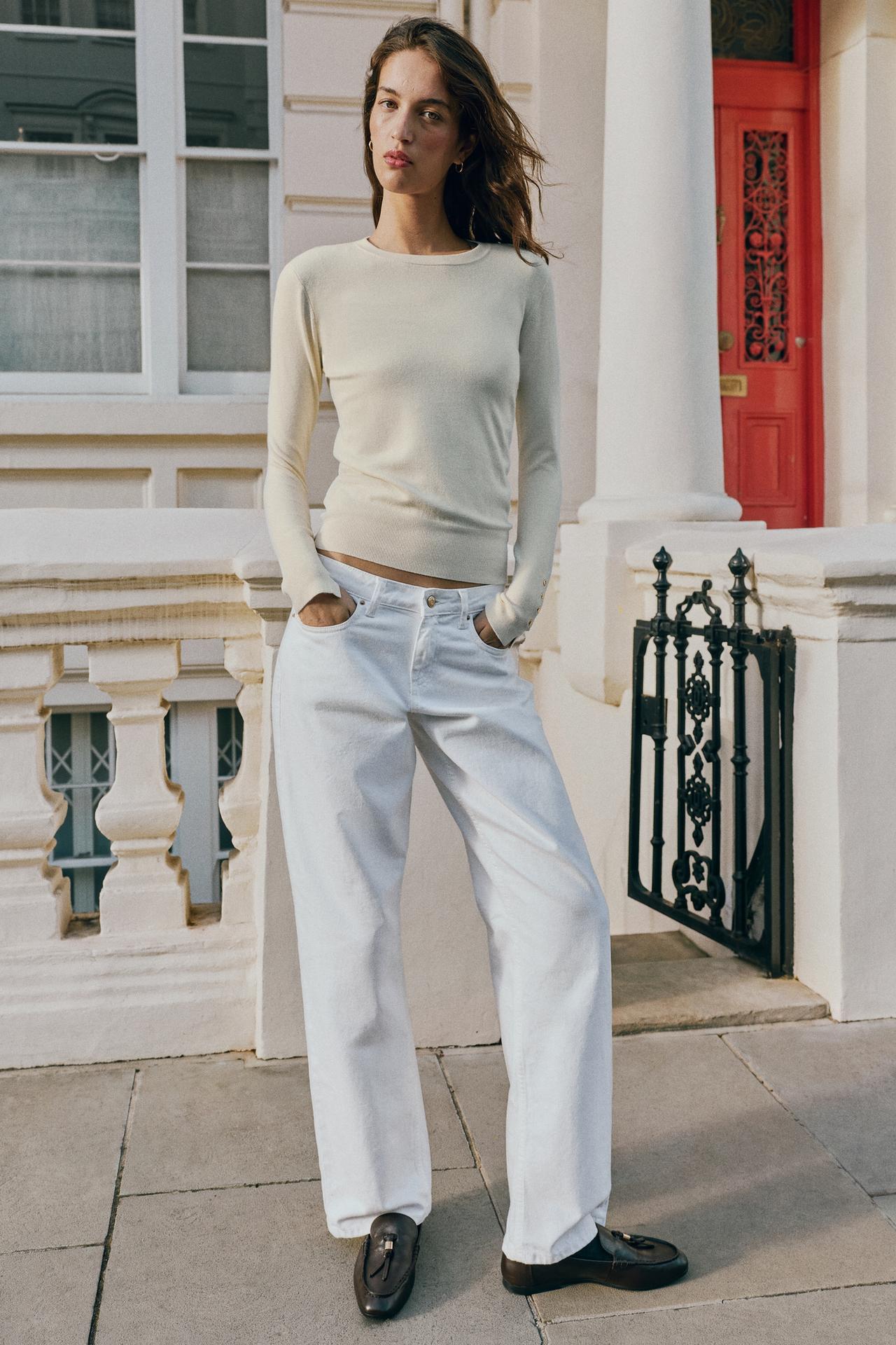 BASIC KNIT SWEATER — Ecru