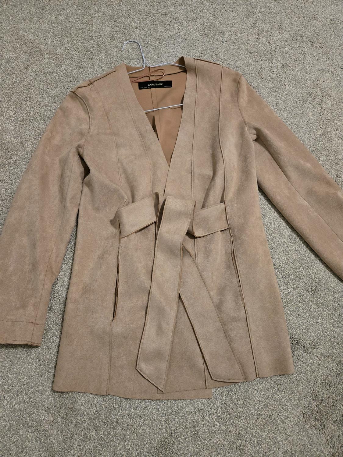 FAUX SUEDE JACKET WITH BELT
