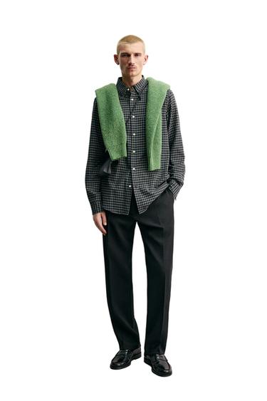 Zara 羊毛混紡格紋襯衫 - 多色