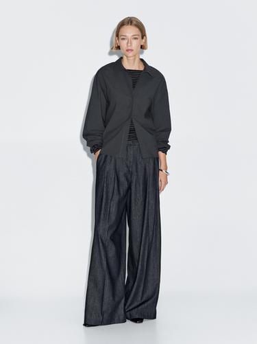 Zara Lightweight high-waist wide-leg jeans - Blue