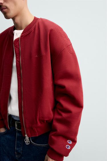 BLOUSON BOMBER MATELASSÉ CHAMPION ® X ZARA - Rouge de Zara - Image 4