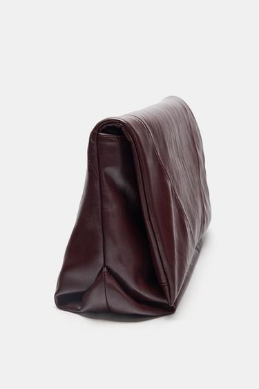 CLUTCH BAG WITH STRAP - Burgundy Red by Zara - Image 4