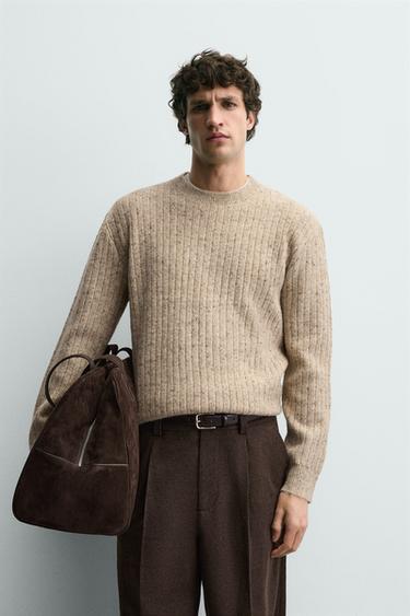 RIBBED BUTTONED JUMPER - Ecru by Zara