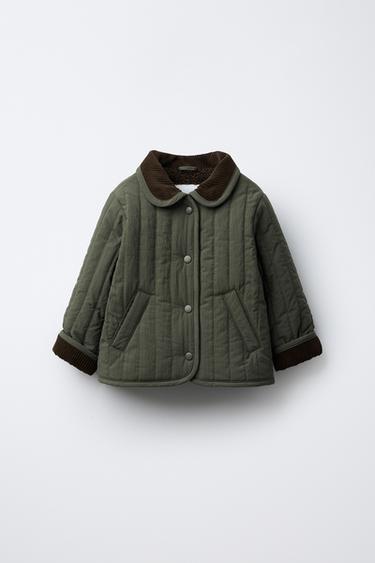 GEWATTEERD JACK MET CORDUROY KRAAG - Kaki van Zara - Afbeelding 0