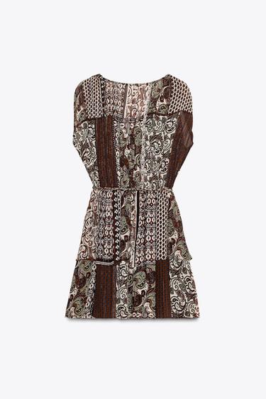 BEADED PRINTED METALLIC THREAD DRESS - Multicoloured by Zara - Image 7