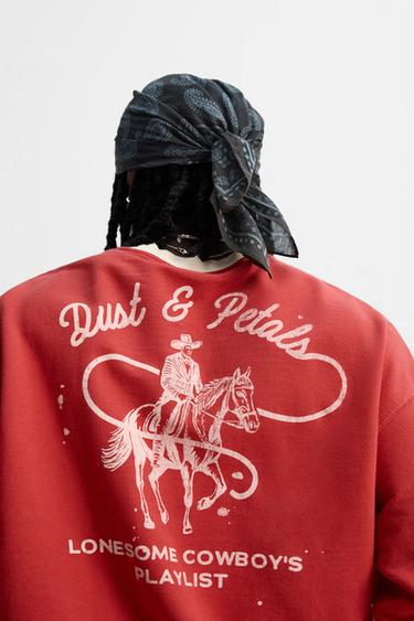 GRAPHIC PRINT SWEATSHIRT - Red by Zara - Image 6
