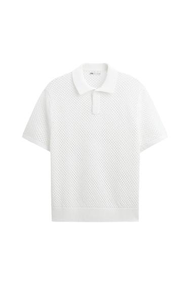 OPEN-KNIT POLO SHIRT