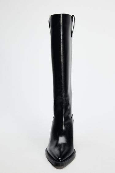 BOTTES À TALONS COW-BOY - Noir de Zara - Image 4