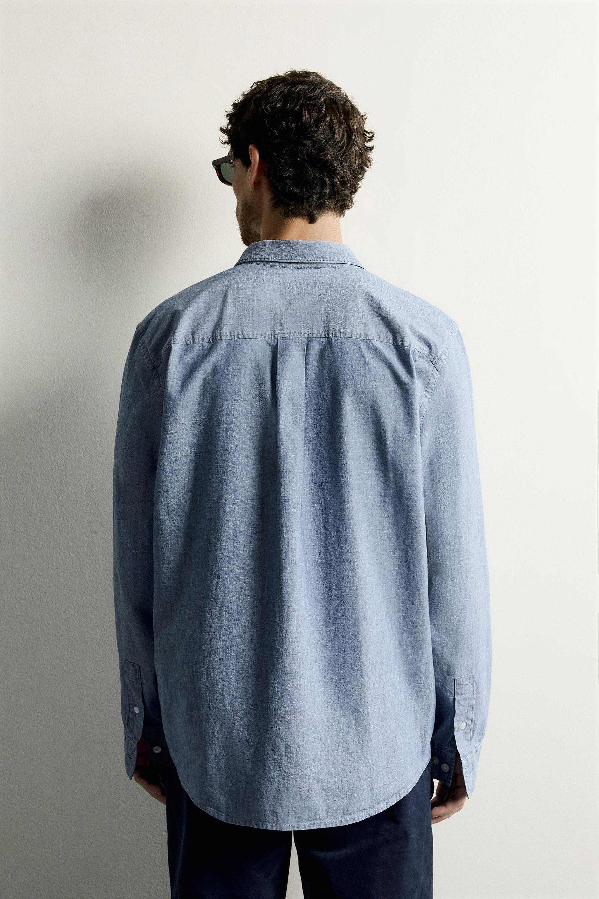 CHEMISE REGULAR FIT EN CHAMBRAY À POCHES
