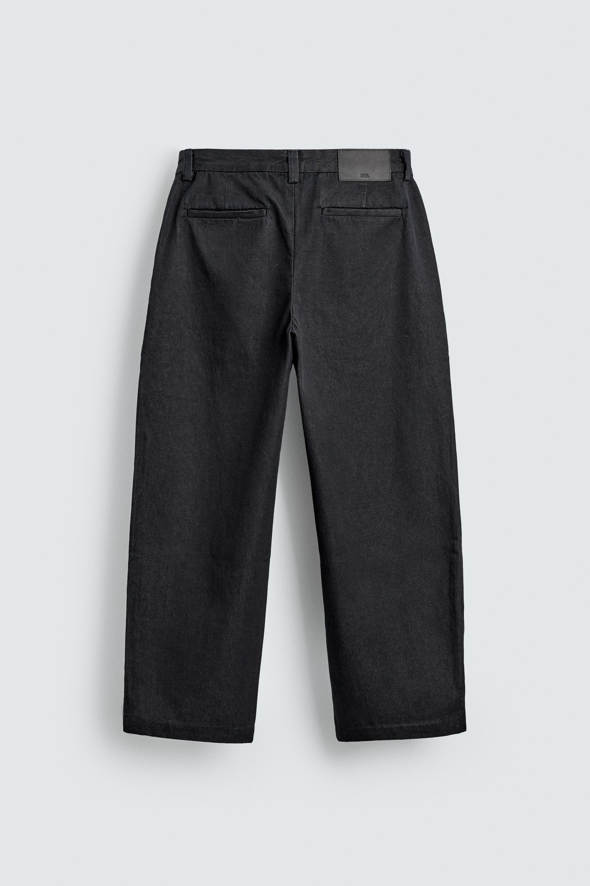 PANTALON CHINO EN DENIM À PLIS