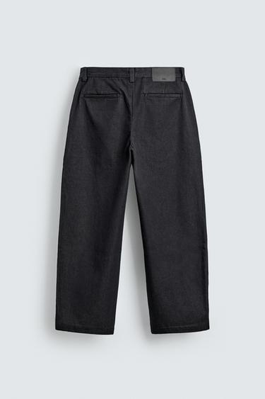 PLEATED DENIM CHINO TROUSERS - Indigo by Zara - Image 8