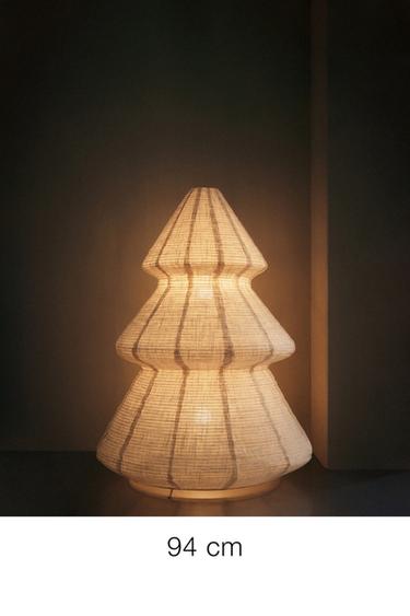 LINEN CHRISTMAS TREE LAMP (94 CM) - Ecru by Zara