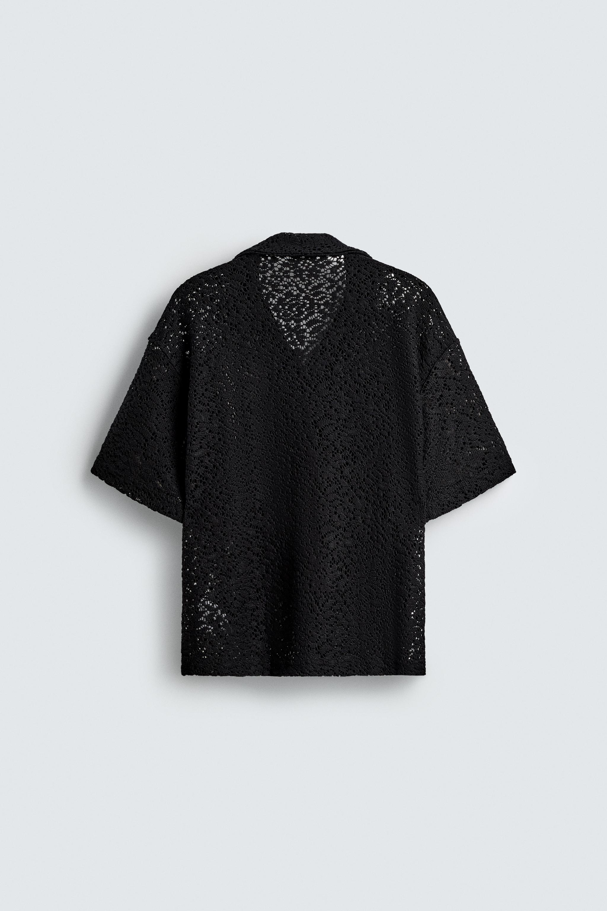 Tシャツ・カットソー DIMITRI BLACK BOF Crochet Short Sleeve Knit Oatmeal DBE3KS01 ME25KSW018_BLK-F.jpg?v=