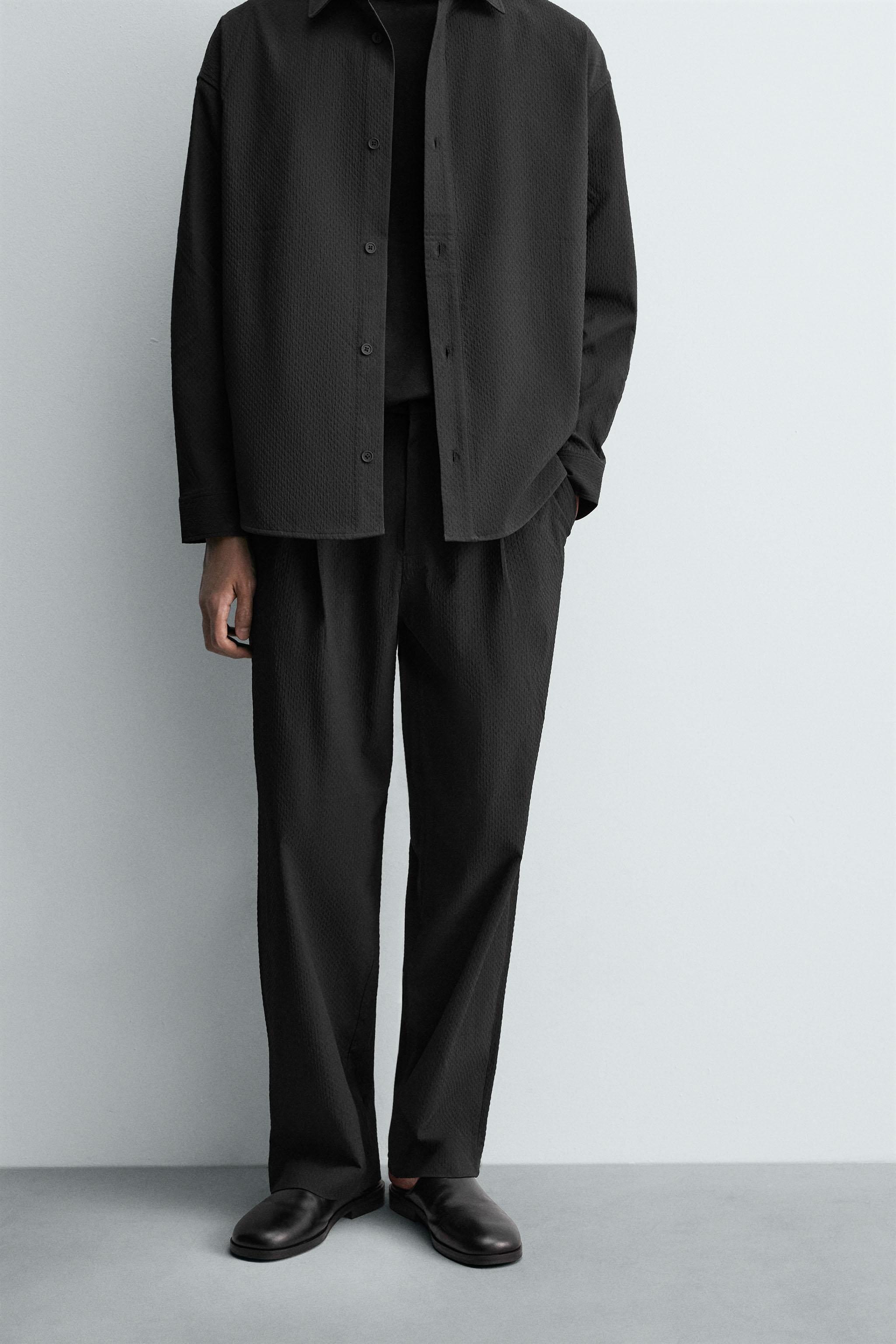 ジオメトリック柄ジャカードパンツ - ブラック | ZARA Japan / 日本