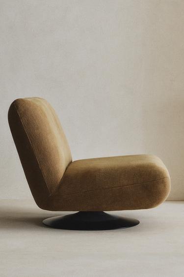 COTTON SWIVEL ACCENT CHAIR - Beige by Zara