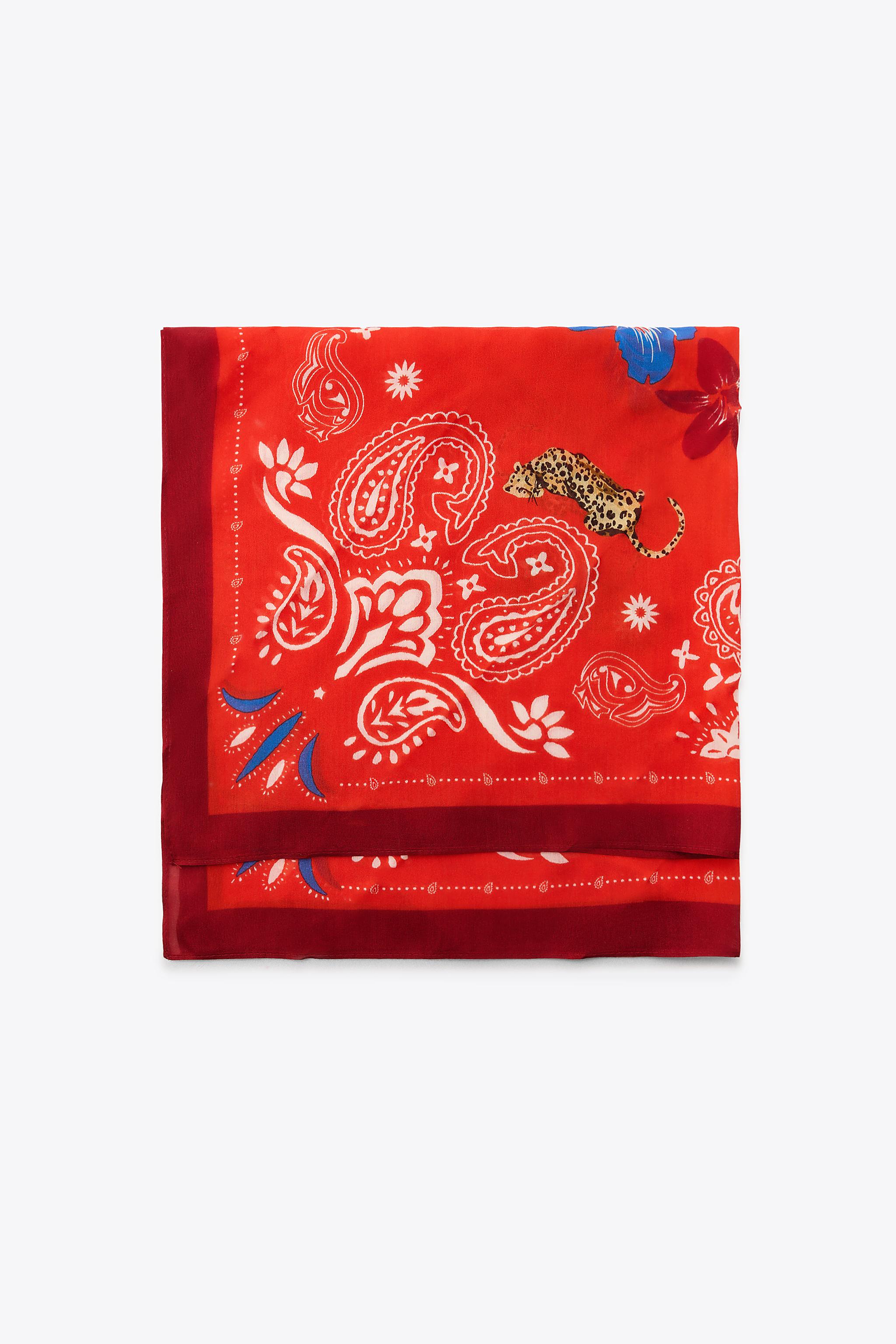 MODAL PRINTED SCARF - Red | ZARA United States