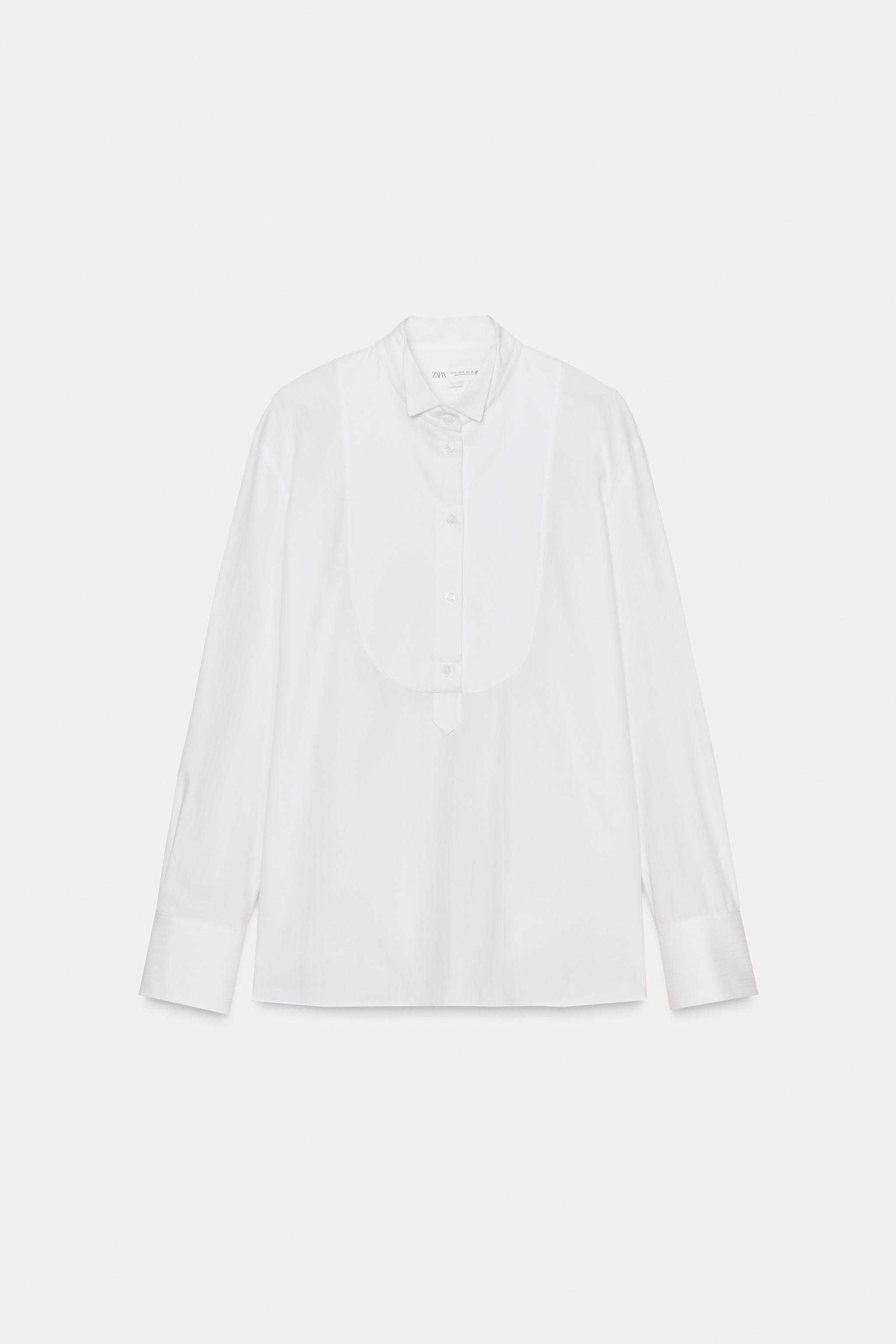 ZW COLLECTION BIB-FRONT POPLIN SHIRT