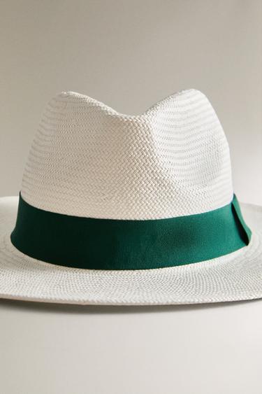 PAPER HAT WITH CONTRAST RIBBON - Ecru by Zara - Image 4