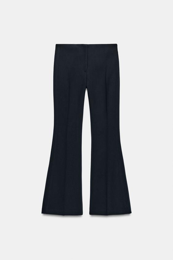 PANTALÓN FLARE COSTURA LATERAL - Marino de Zara - Imagen 0