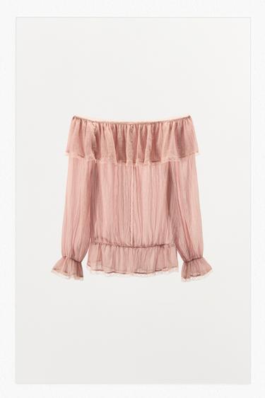 CAMICIA BAVAGLINO SPALLE SCOPERTE - Rosa di Zara